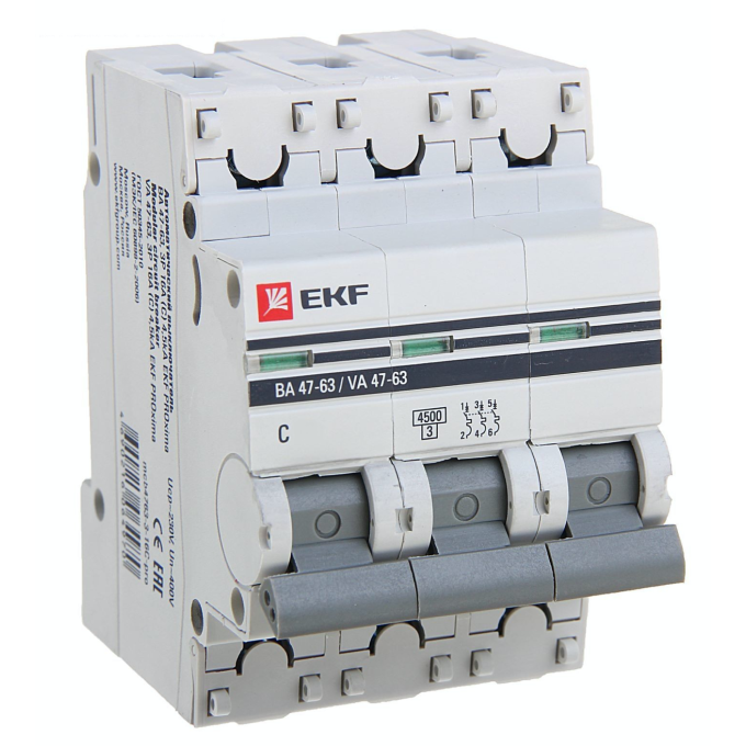 Автоматические выключатели ВА 47-63 4,5kA "BY-PASS" 3P 63А (C)